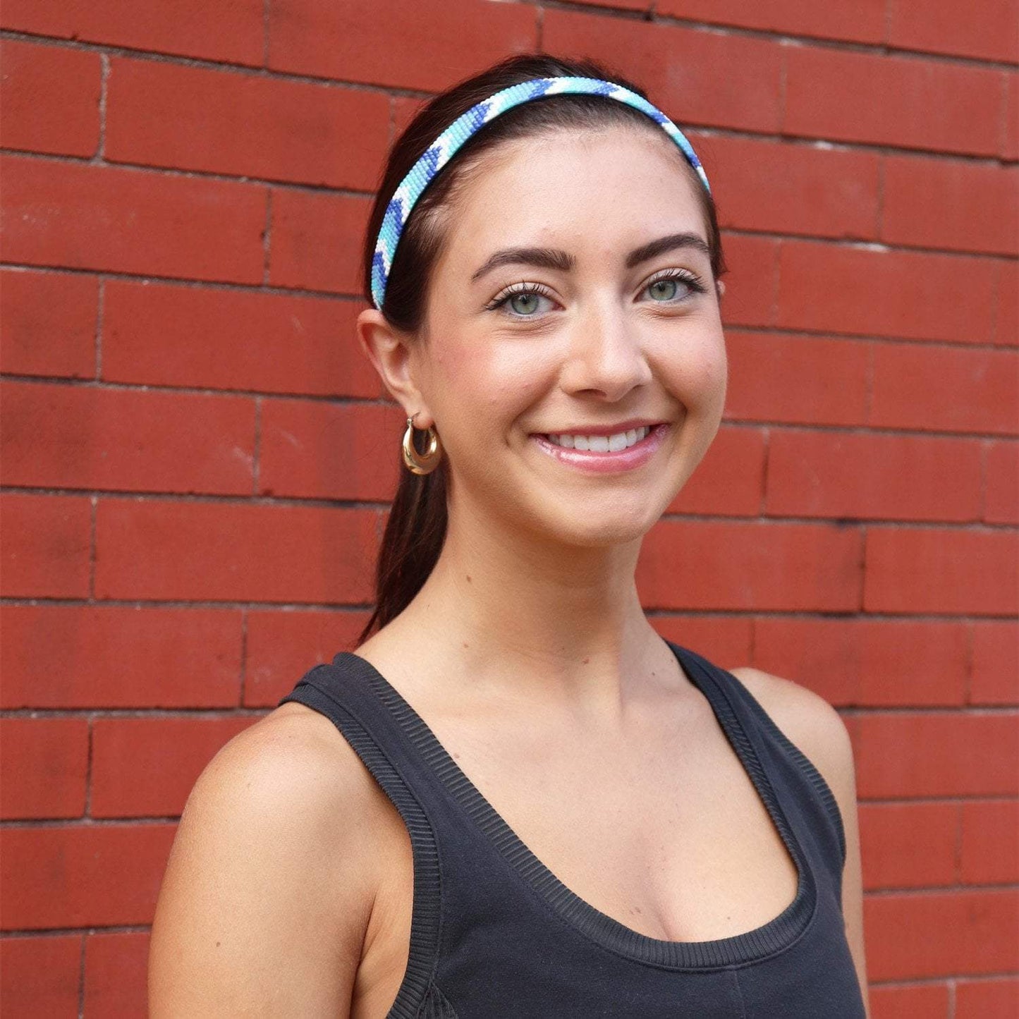 *Bling | Beaded Zig Zag | 5/8 Inch Sweaty Bands Non Slip Headband