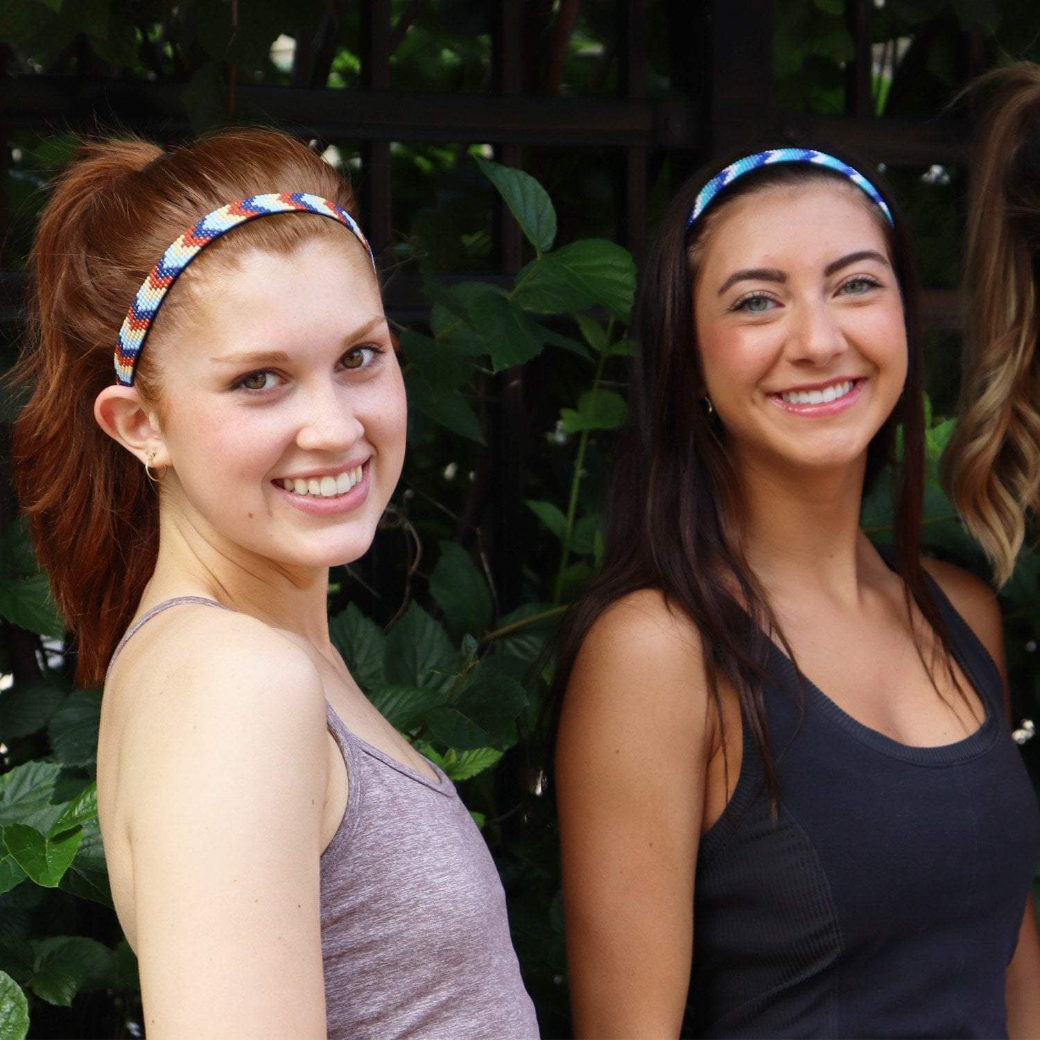 *Bling | Beaded Zig Zag | 5/8 Inch Sweaty Bands Non Slip Headband