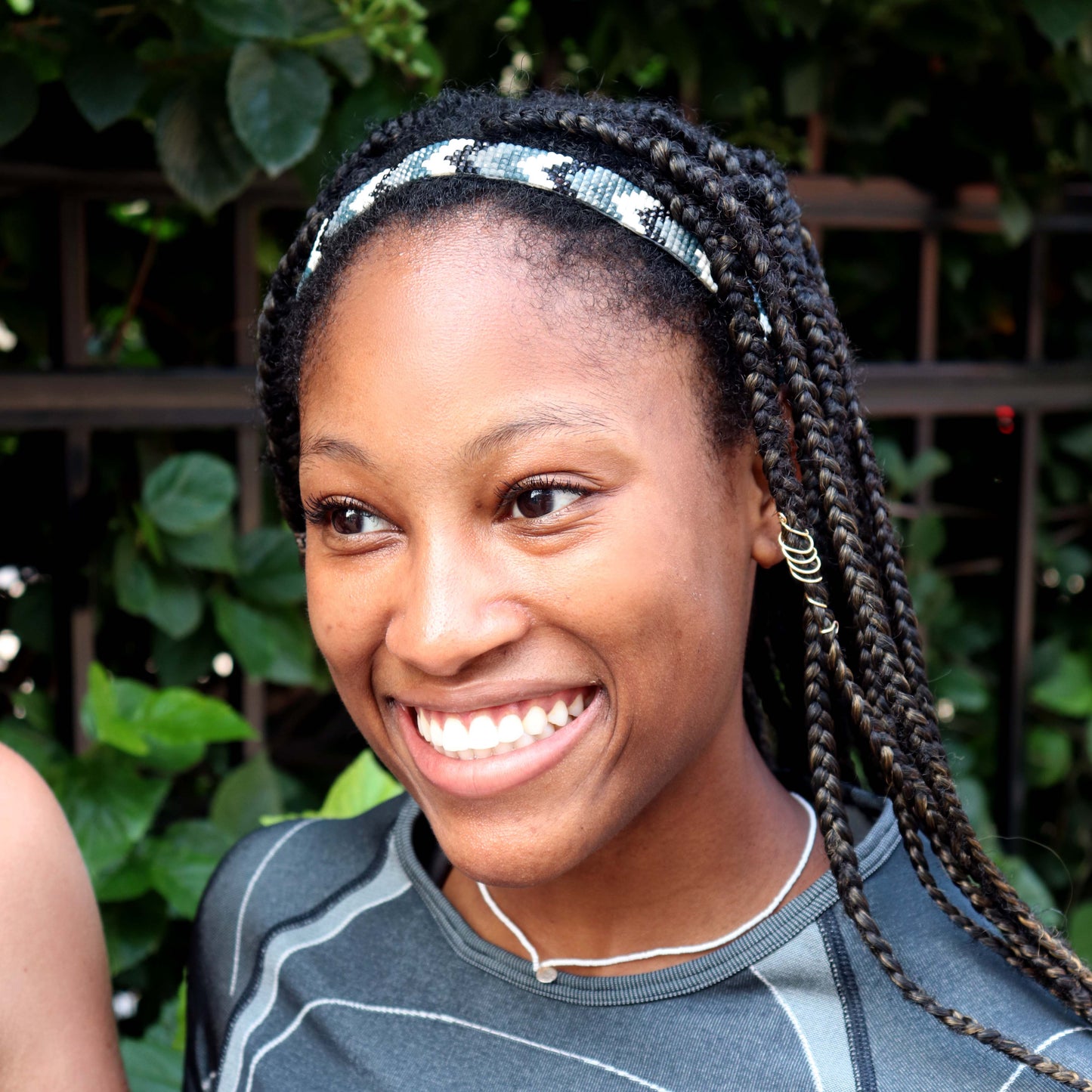 *Bling | Beaded Zig Zag | 5/8 Inch Sweaty Bands Non Slip Headband