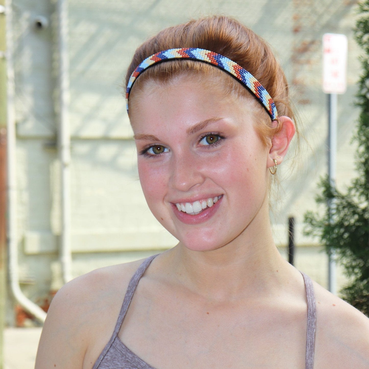 *Bling | Beaded Zig Zag | 5/8 Inch Sweaty Bands Non Slip Headband