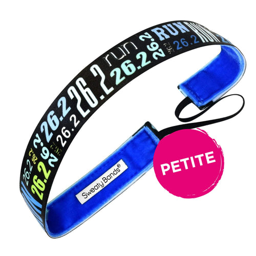 Petite | Run 26.2 | Blue | 1 Inch Sweaty Bands Non Slip Headband