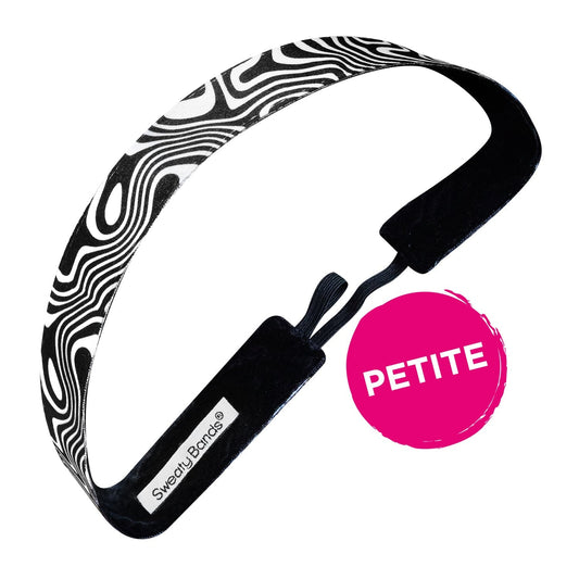 Petite | Wiggle It | Black, White | 1 Inch Sweaty Bands Non Slip Headband