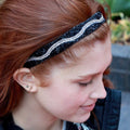 2 Pack | Bling | Swerve Black, Silver | Iridescent Ice Silver Sweaty Bands Non Slip Headband