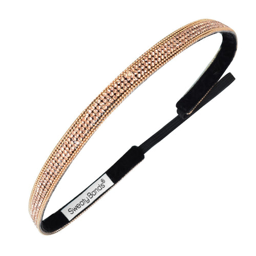 Bling | Just Dazzling | Rose Gold | 3/8 Inch Sweaty Bands Non Slip Headband