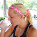 Drink Happy Thoughts | Pink, Multi | 1 Inch Sweaty Bands Non Slip Headband