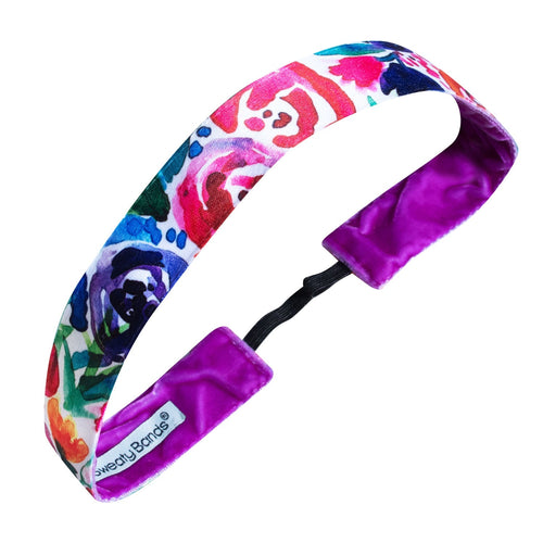 Flower Bomb | Pink, Multi | 1 Inch Sweaty Bands Non Slip Headband