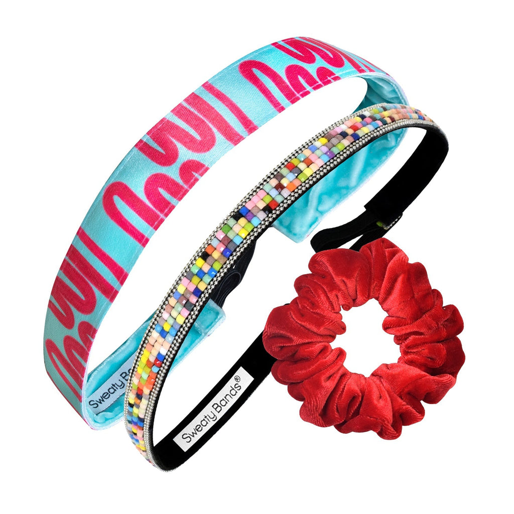 Holiday Gift Pack Glitzy Goddess NonSlip Sweaty Bands