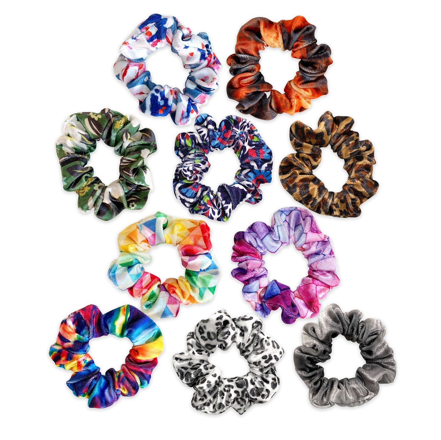 10 Pack | Mini Scrunchies Pack 3 Sweaty Bands Non Slip Headband