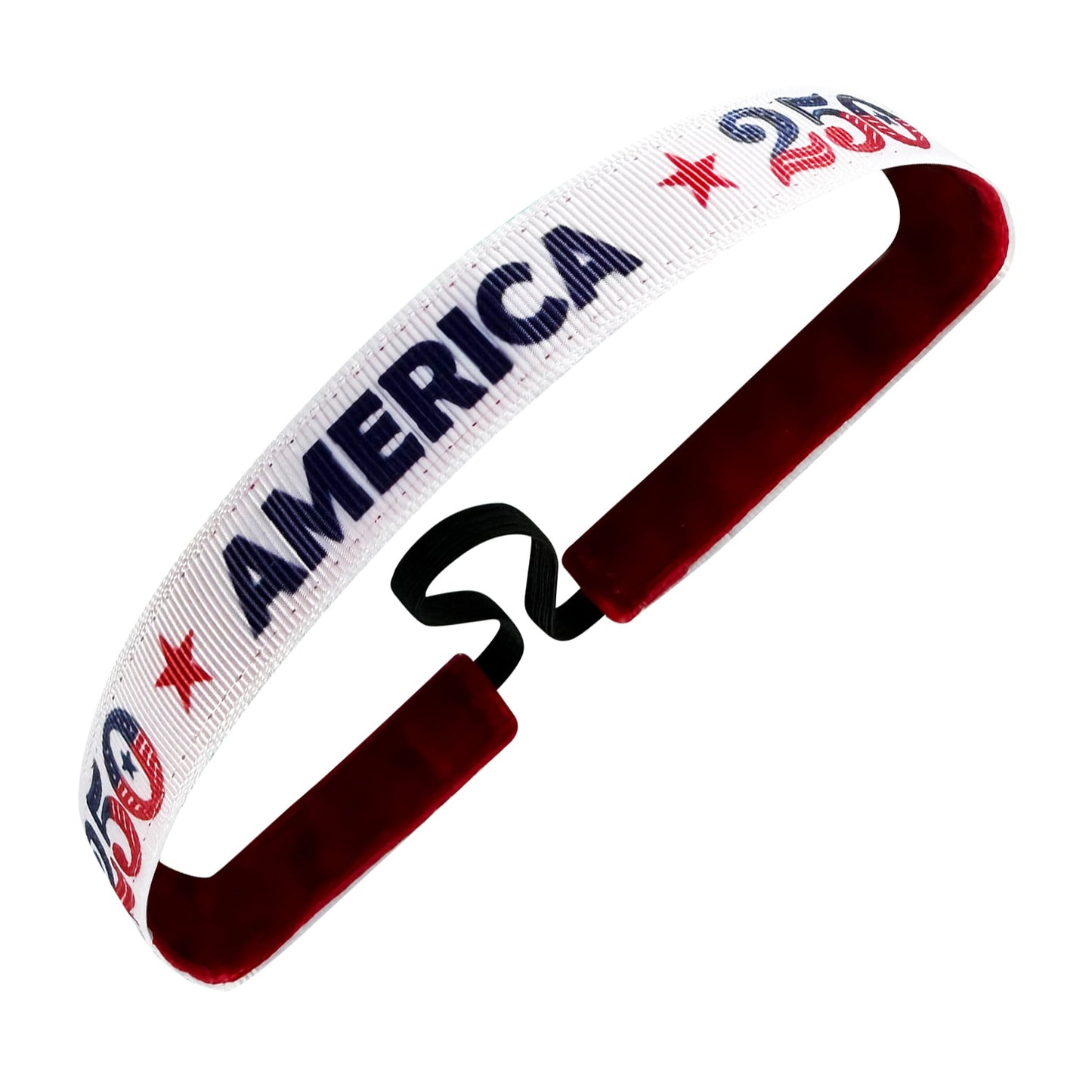 250 Reasons to Celebrate | Red, White, Blue | 5/8 Inch Sweaty Bands Non Slip Headband