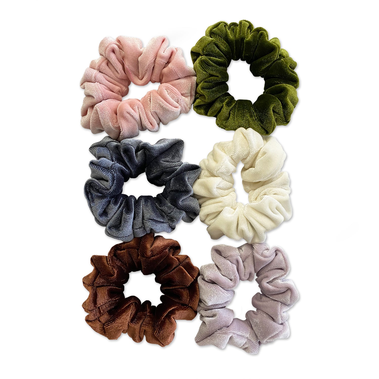 6 Pack | Scrunchies | Blush, Hunter, Charcoal, Champagne, Bronze, Orchid Sweaty Bands Non Slip Headband