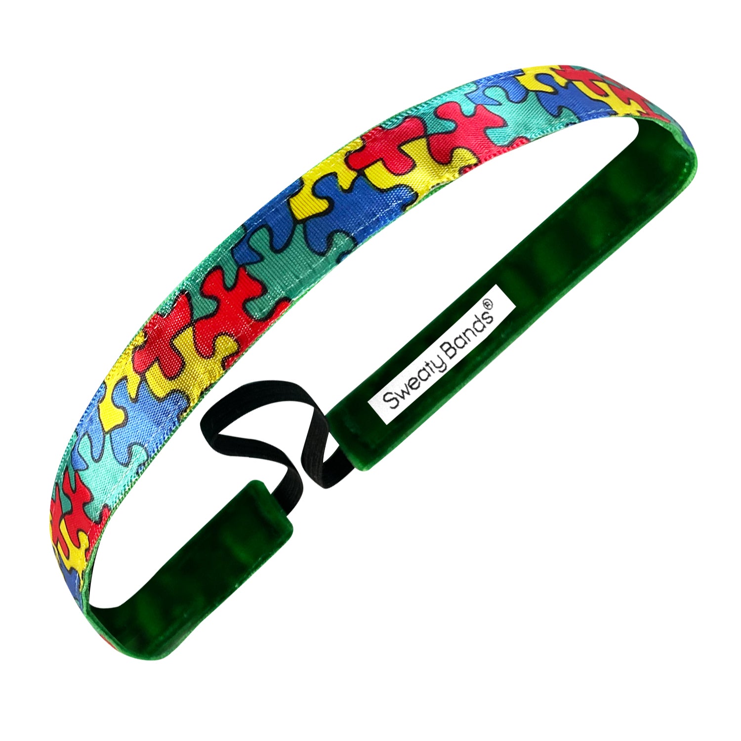 Autism Puzzle | Multi | 5/8 Inch Sweaty Bands Non Slip Headband