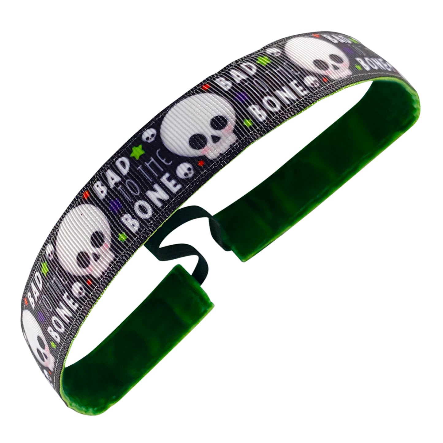 Bad to the Bone | Black, White | 1 Inch Sweaty Bands Non Slip Headband