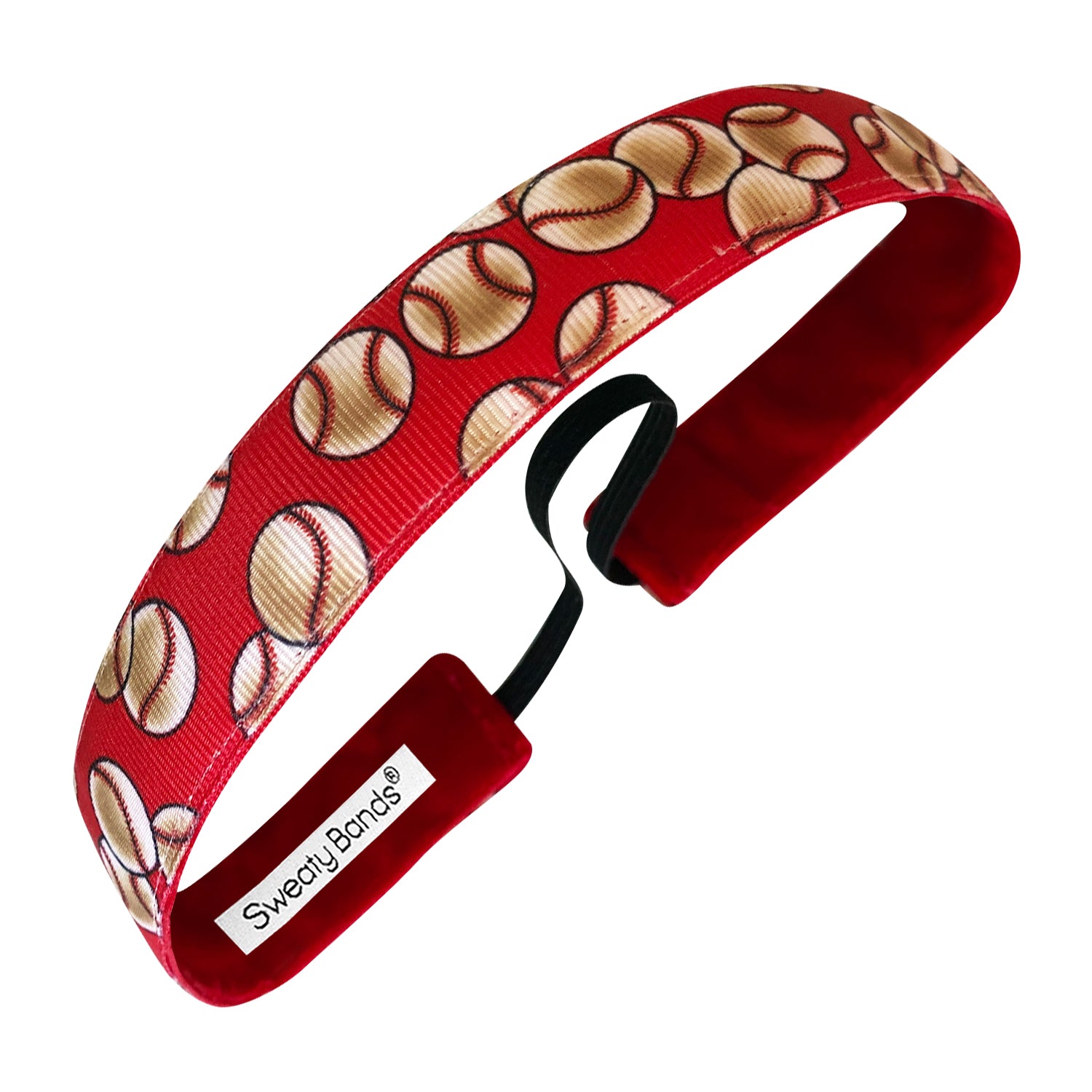 Baseball Home Run | Red, White | 1 Inch Sweaty Bands Non Slip Headband