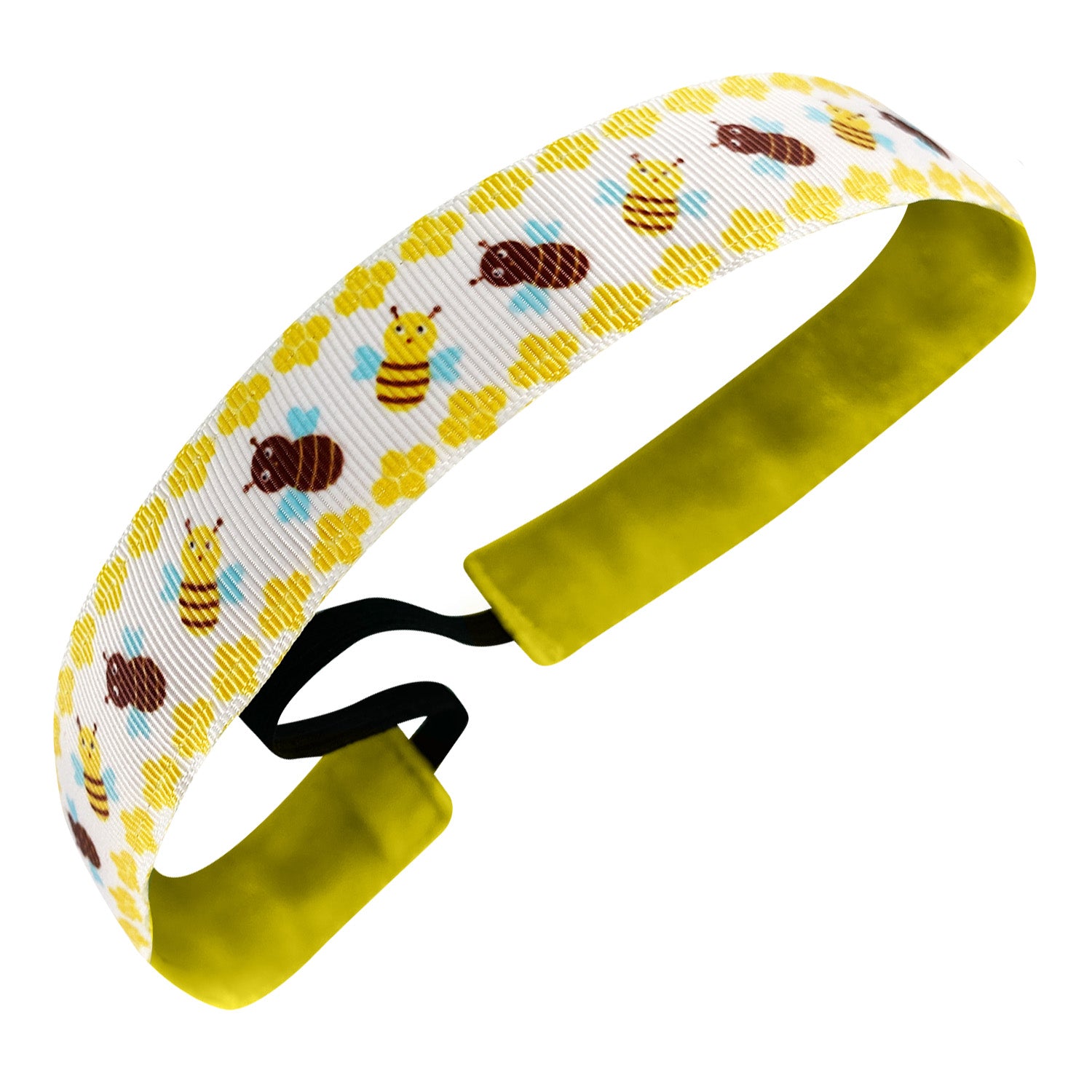 Bee Bold | White, Yellow | 1 Inch Sweaty Bands Non Slip Headband