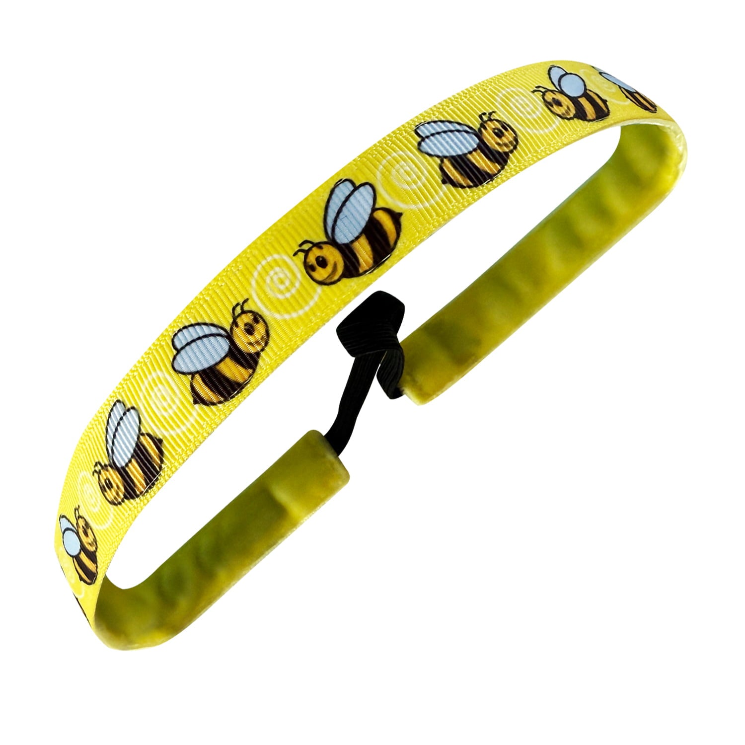 Bee Happy | Yellow, Black | 5/8 Inch Sweaty Bands Non Slip Headband