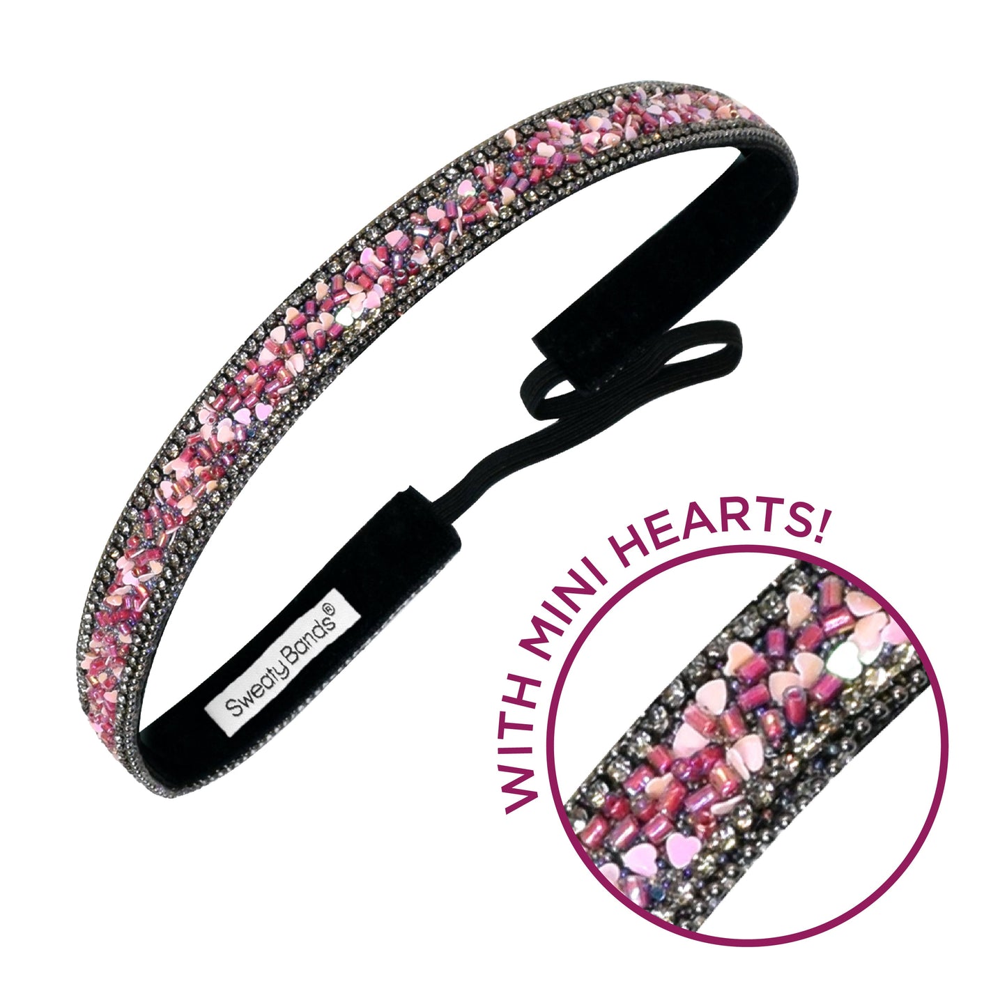 Bling | Pretty in Pink | 5/8 Inch Sweaty Bands Non Slip Headband