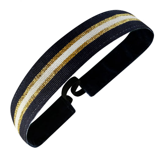 Blue Blood | Navy, Gold, White | 1 Inch Sweaty Bands Non Slip Headband