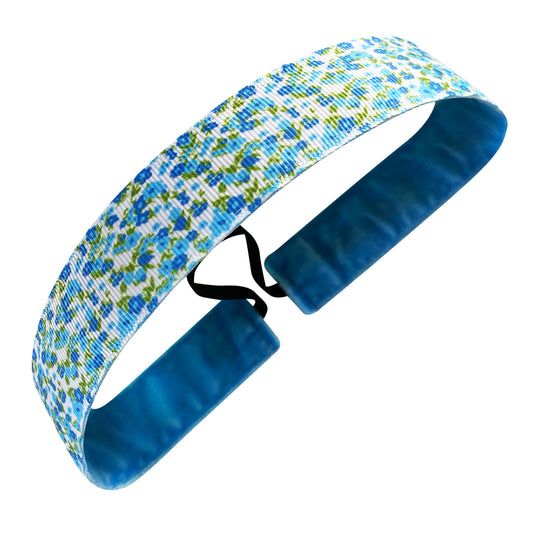 Bluebell Breeze | Blue, White | 1 Inch Sweaty Bands Non Slip Headband