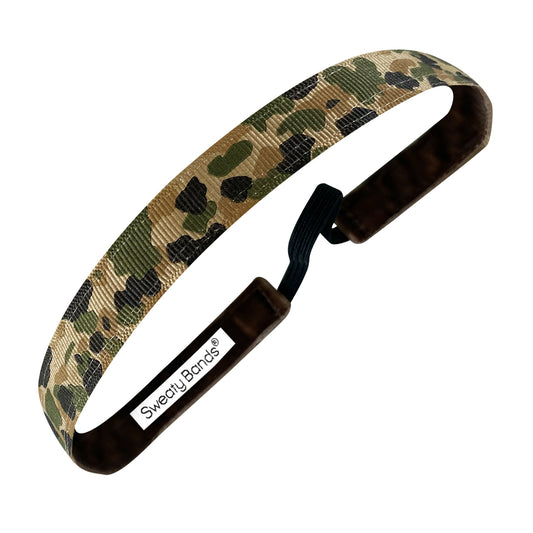Booty Camp | Green, Camo | 1 Inch Sweaty Bands Non Slip Headband