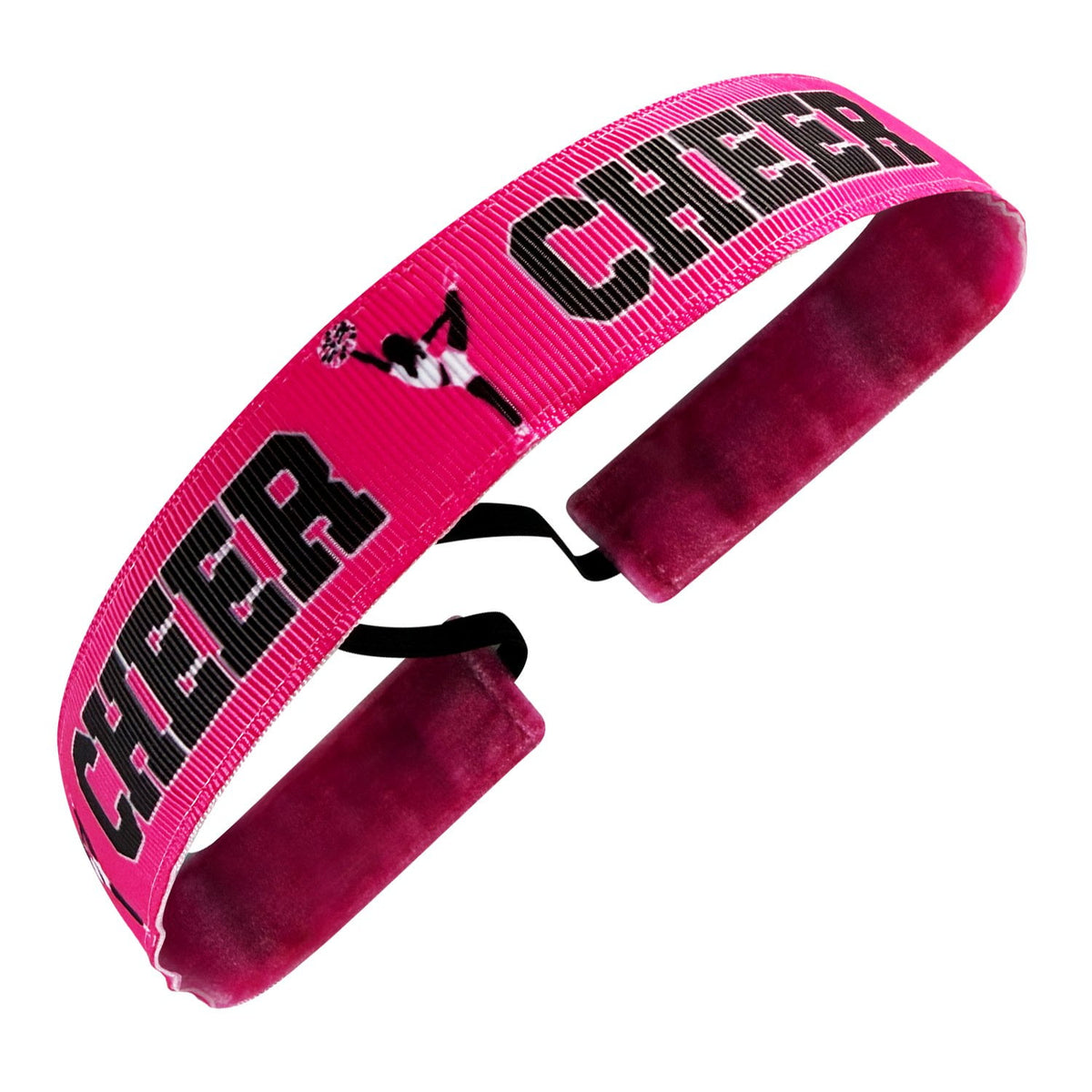 Born to Cheer Cheerleading | Pink, Black | 1 Inch Sweaty Bands Non Slip Headband