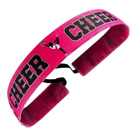 Born to Cheer Cheerleading | Pink, Black | 1 Inch Sweaty Bands Non Slip Headband