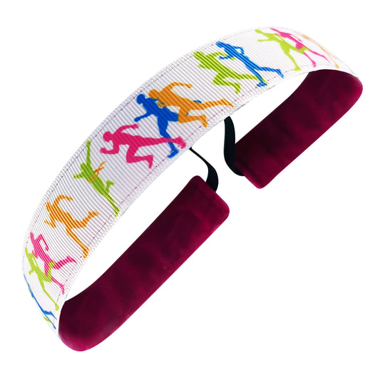 Born to Run | White, Multi | 1 Inch Sweaty Bands Non Slip Headband
