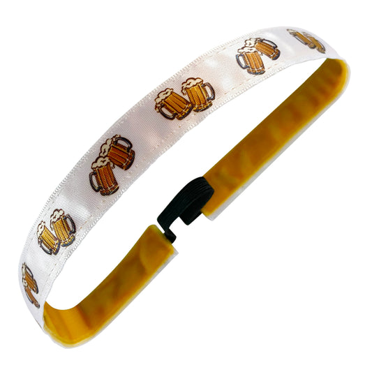 Bottoms Up | White | 5/8 Inch Sweaty Bands Non Slip Headband