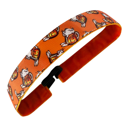 Brew Crew | Orange, Brown | 1 Inch Sweaty Bands Non Slip Headband
