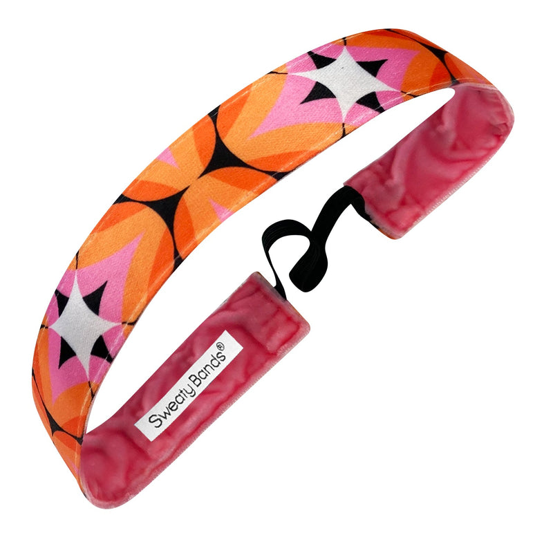 Burst of Energy | Orange, Pink | 1 Inch Sweaty Bands Non Slip Headband