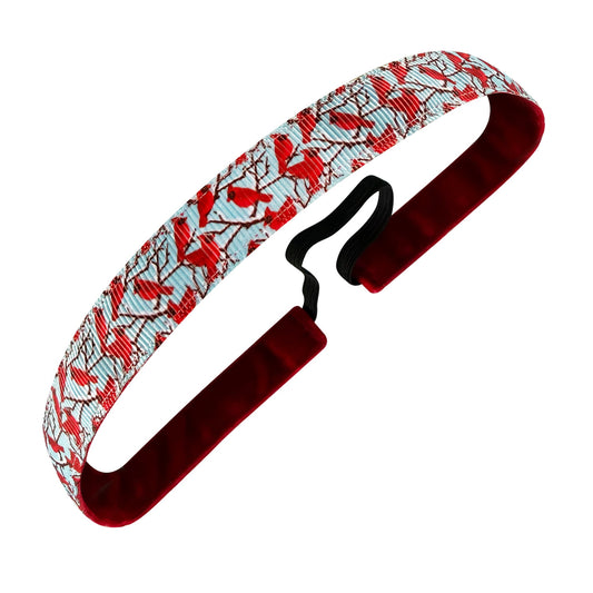 Cardinal Crush | Light Blue, Red | 5/8 Inch Sweaty Bands Non Slip Headband