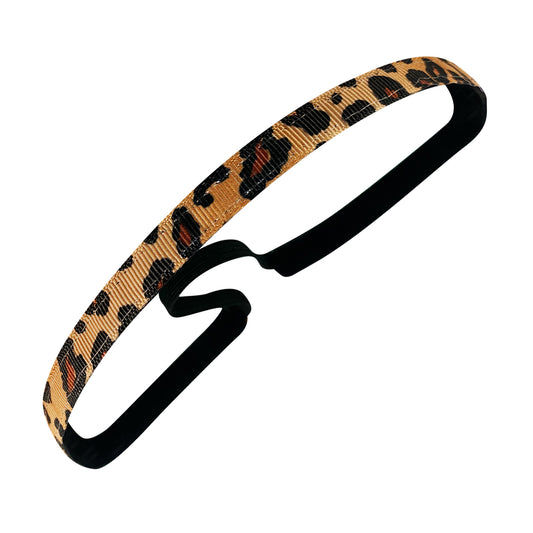 Catch Me if You Can | Tan, Black | 3/8 Inch Sweaty Bands Non Slip Headband