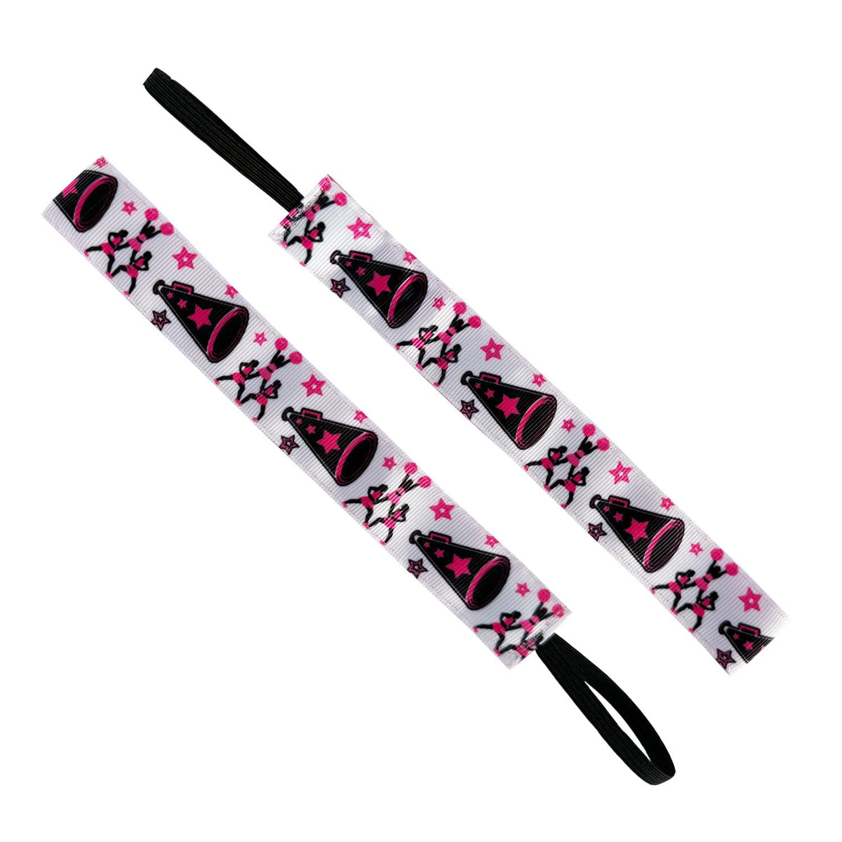Cheer Squad Cheerleading | White, Pink, Black | 1 Inch Sweaty Bands Non Slip Headband