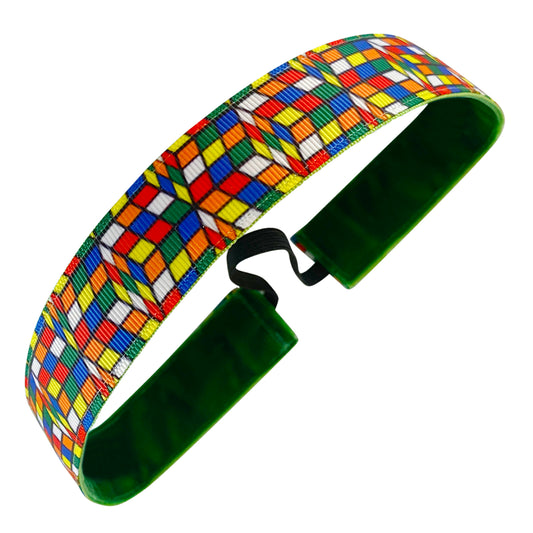 Crazy for the Cube | Multi | 1 Inch Sweaty Bands Non Slip Headband
