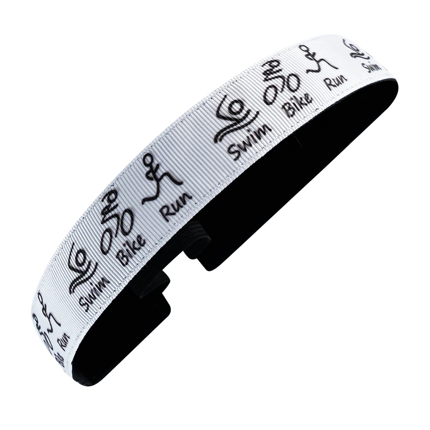 Dare to Tri | White, Black | 1 Inch Sweaty Bands Non Slip Headband