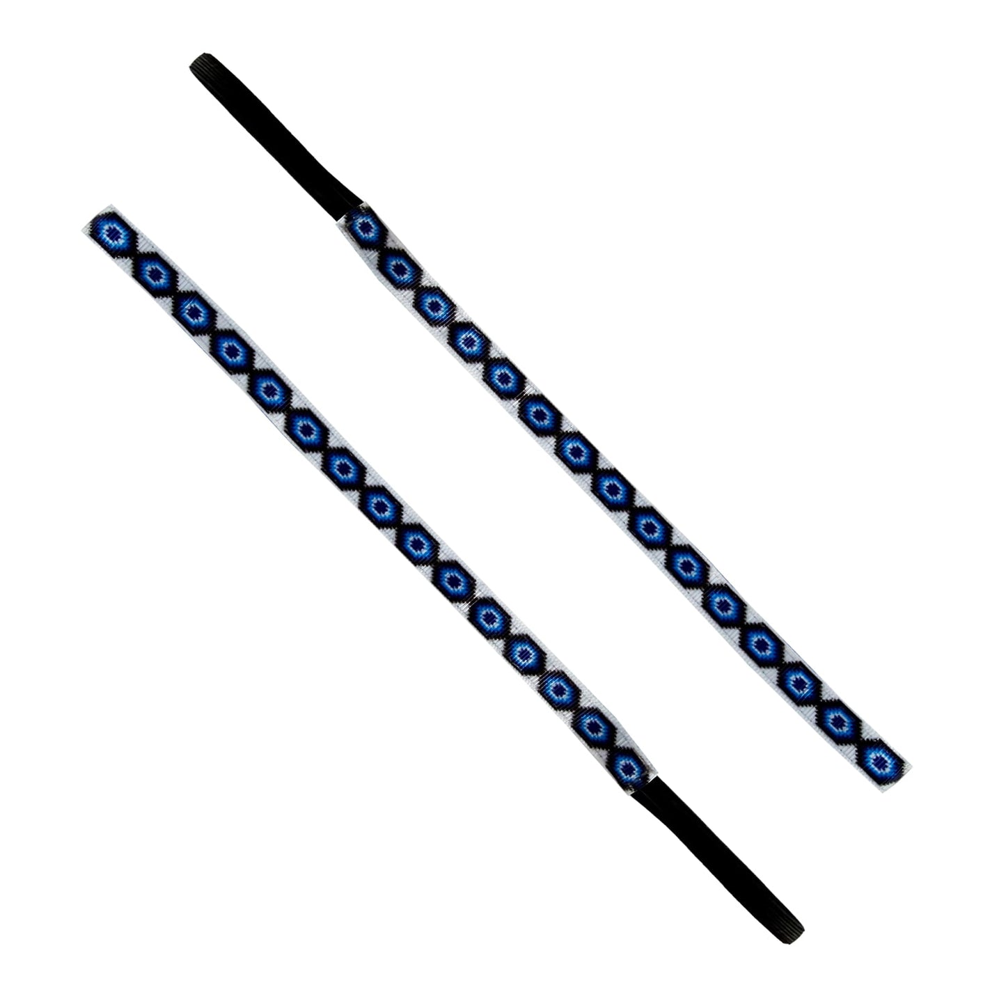 Desert Sapphire | White, Blue | 3/8 Inch Sweaty Bands Non Slip Headband