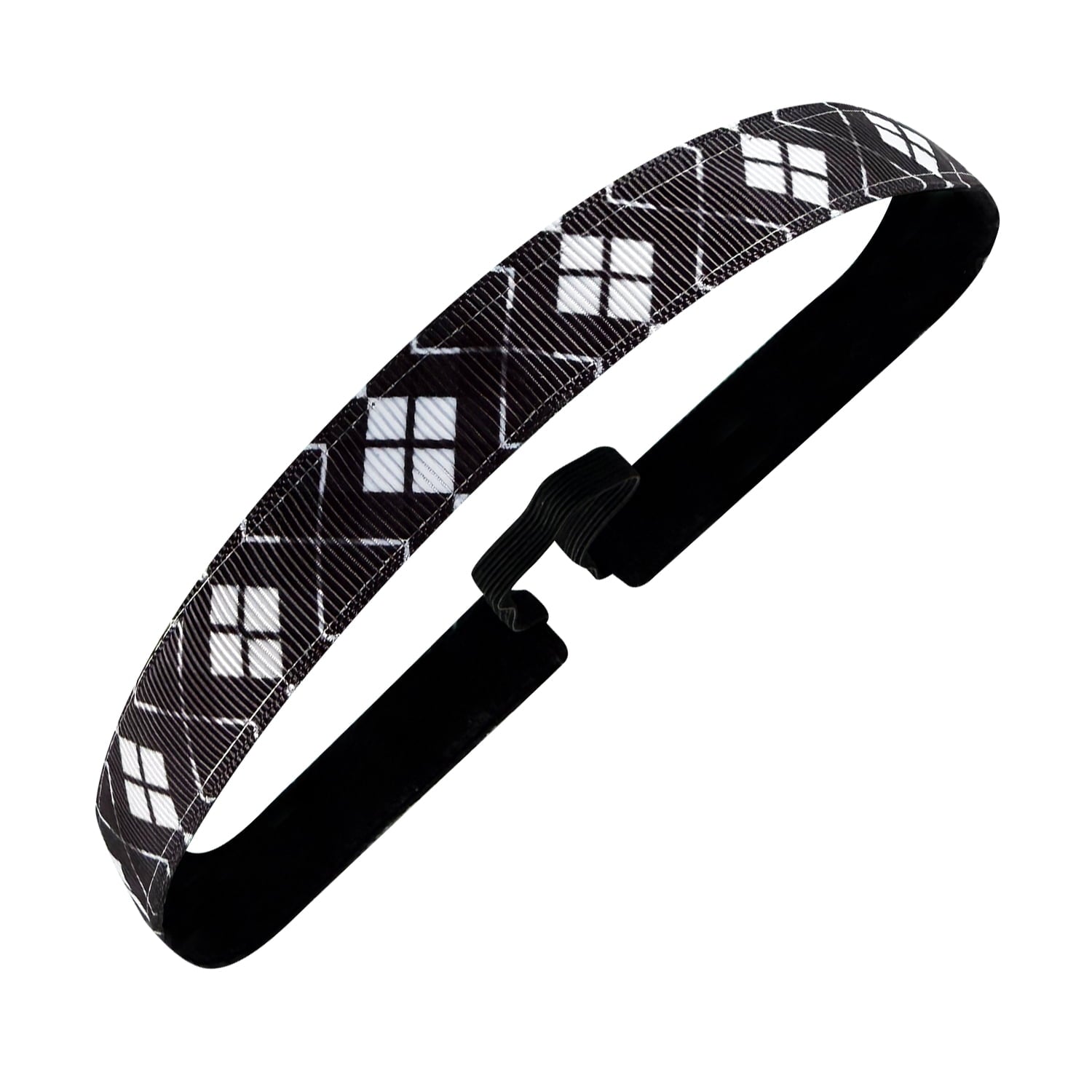 Diamond Dash | Black, White | 5/8 Inch Sweaty Bands Non Slip Headband