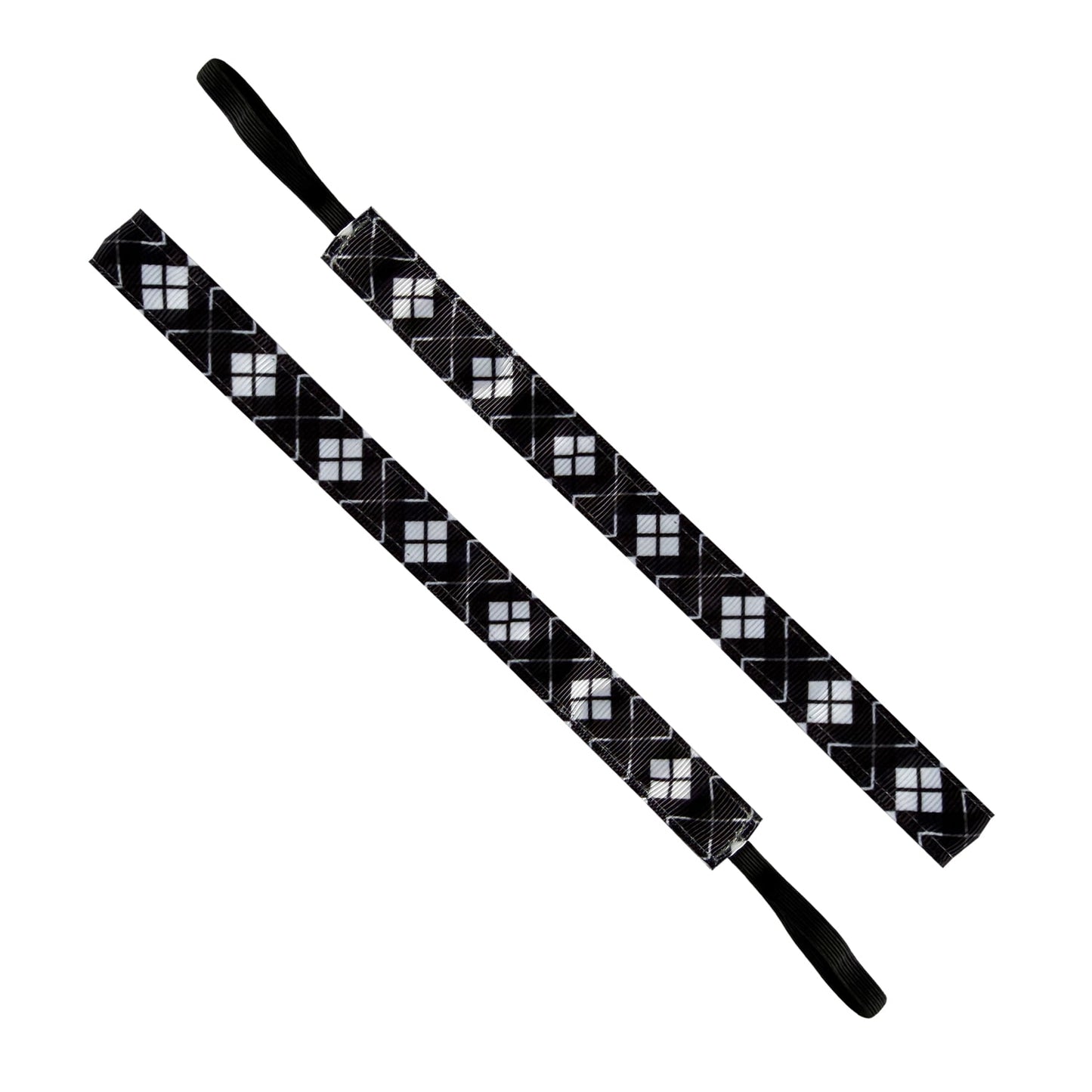 Diamond Dash | Black, White | 5/8 Inch Sweaty Bands Non Slip Headband
