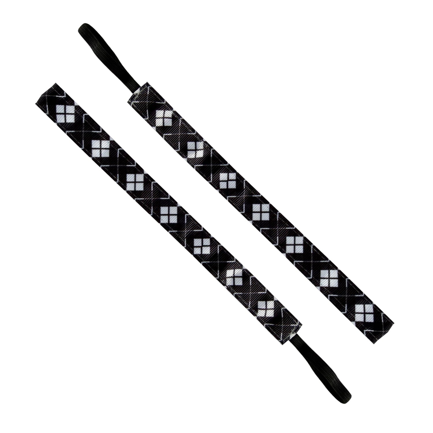 Diamond Dash | Black, White | 5/8 Inch Sweaty Bands Non Slip Headband