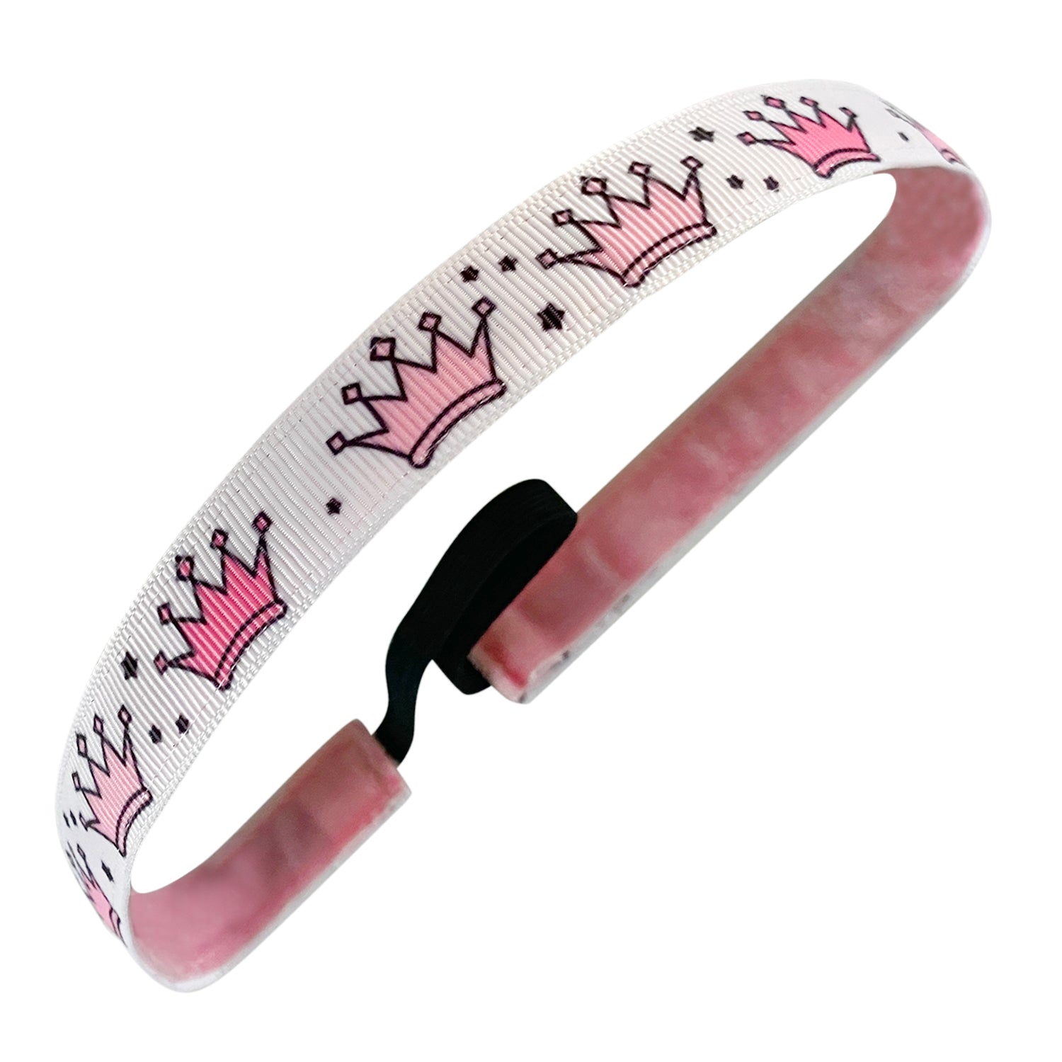 Drama Queen Princess | White, Pink | 5/8 Inch Sweaty Bands Non Slip Headband