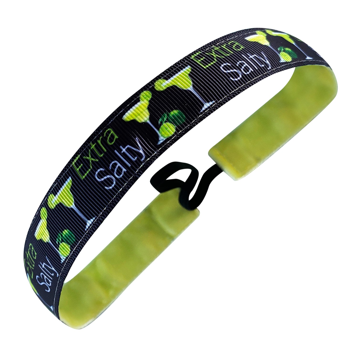 Extra Salty Margaritas | Black, Green | 1 Inch Sweaty Bands Non Slip Headband
