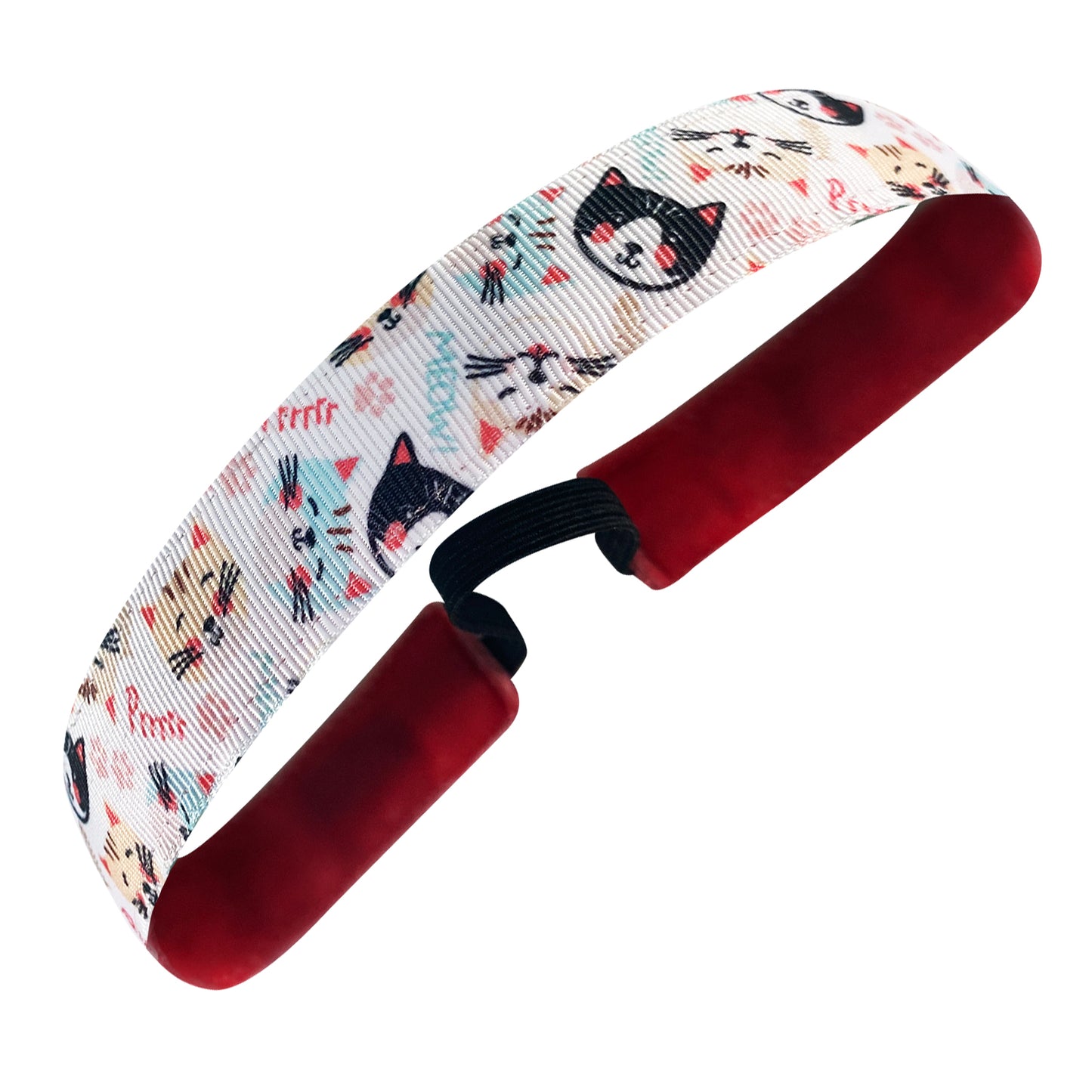 Feline Fierce | White, Multi | 1 Inch Sweaty Bands Non Slip Headband