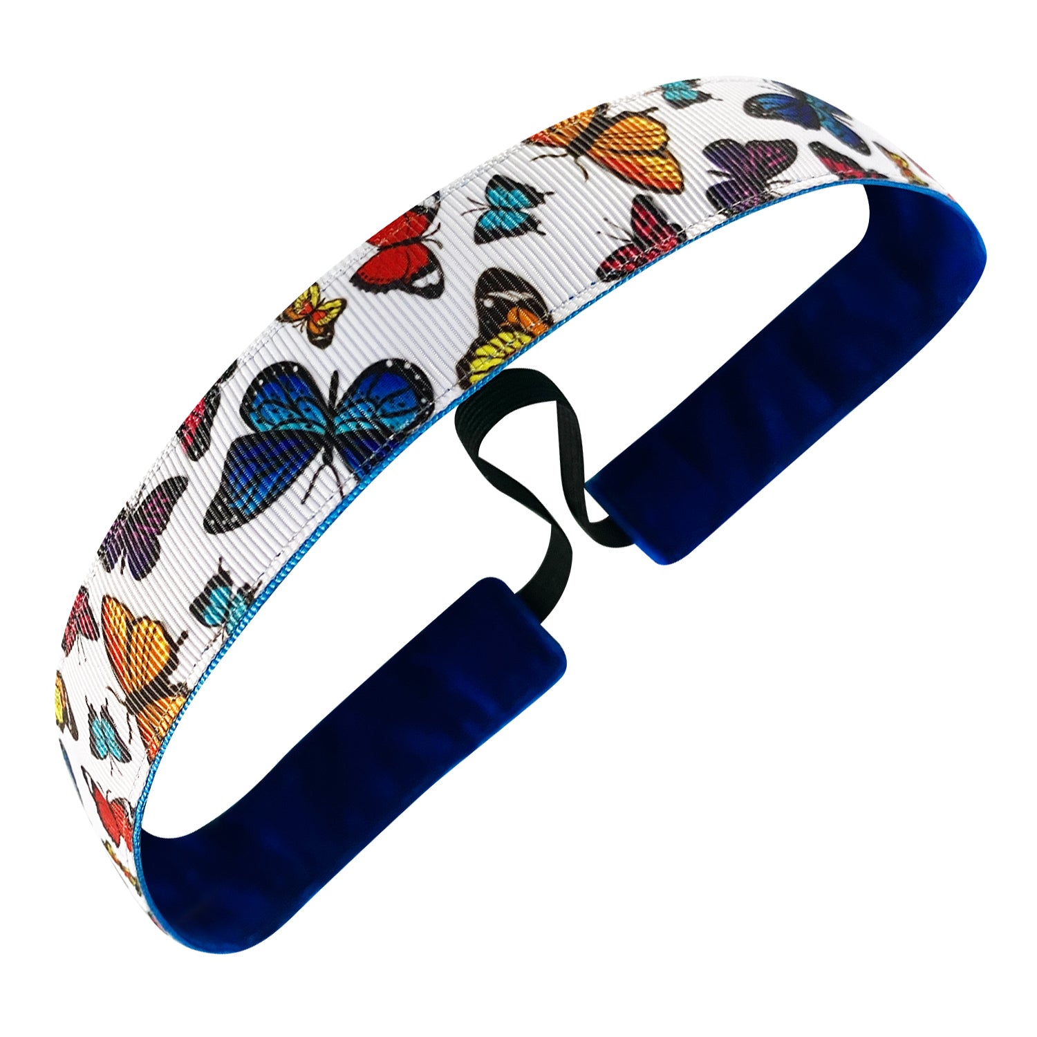 Float Like a Butterfly | White, Multi | 1 Inch Sweaty Bands Non Slip Headband