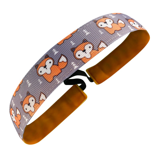 Fox Trot | Grey, Orange | 1 Inch Sweaty Bands Non Slip Headband