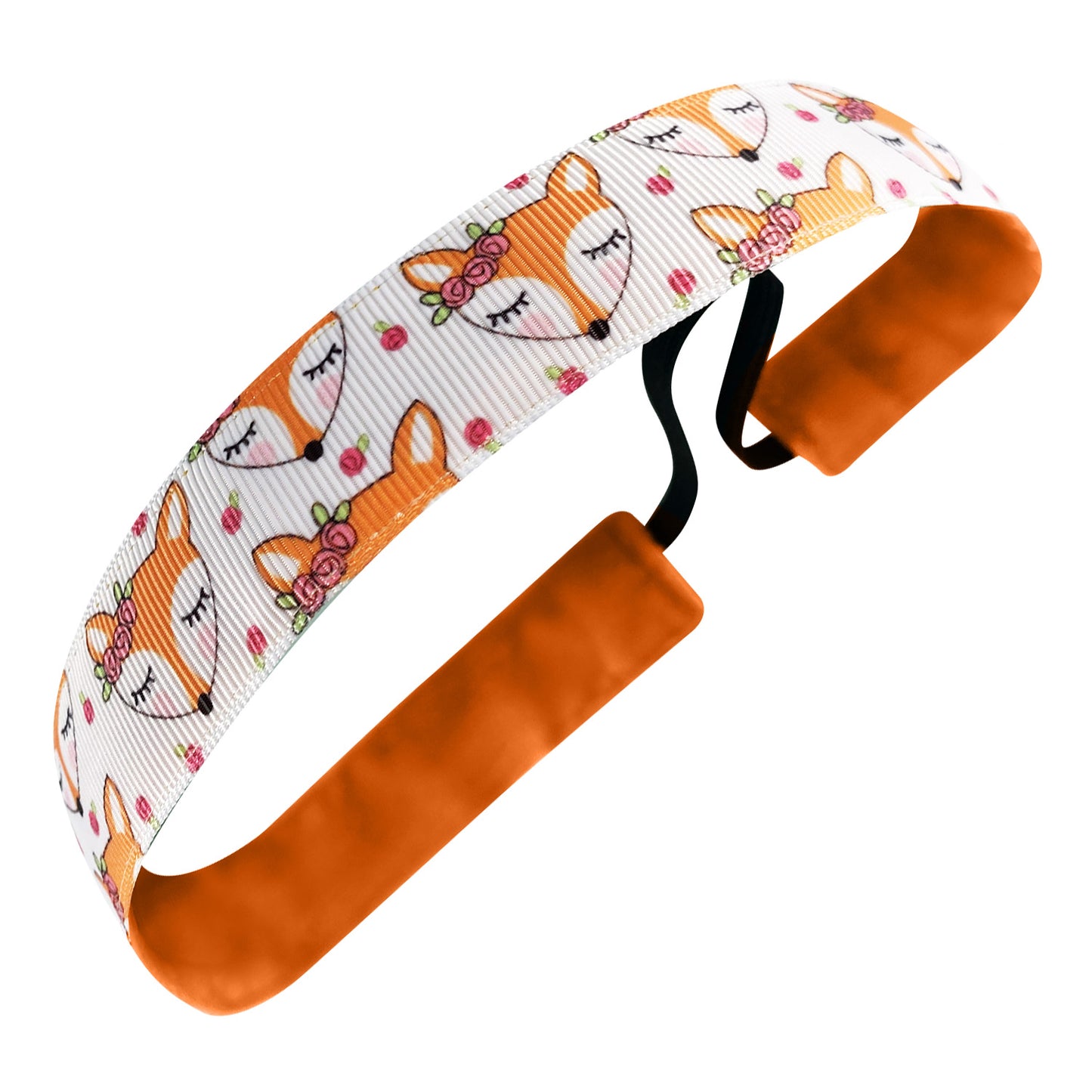Foxy and Fierce | White, Brown | 1 Inch Sweaty Bands Non Slip Headband