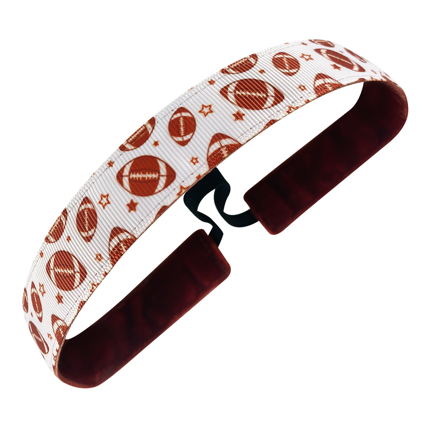 Friday Night Lights | White, Brown | 1 Inch Sweaty Bands Non Slip Headband