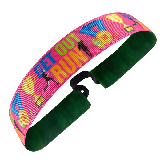 Get Out and Run | Pink, Multi | 1 Inch Sweaty Bands Non Slip Headband