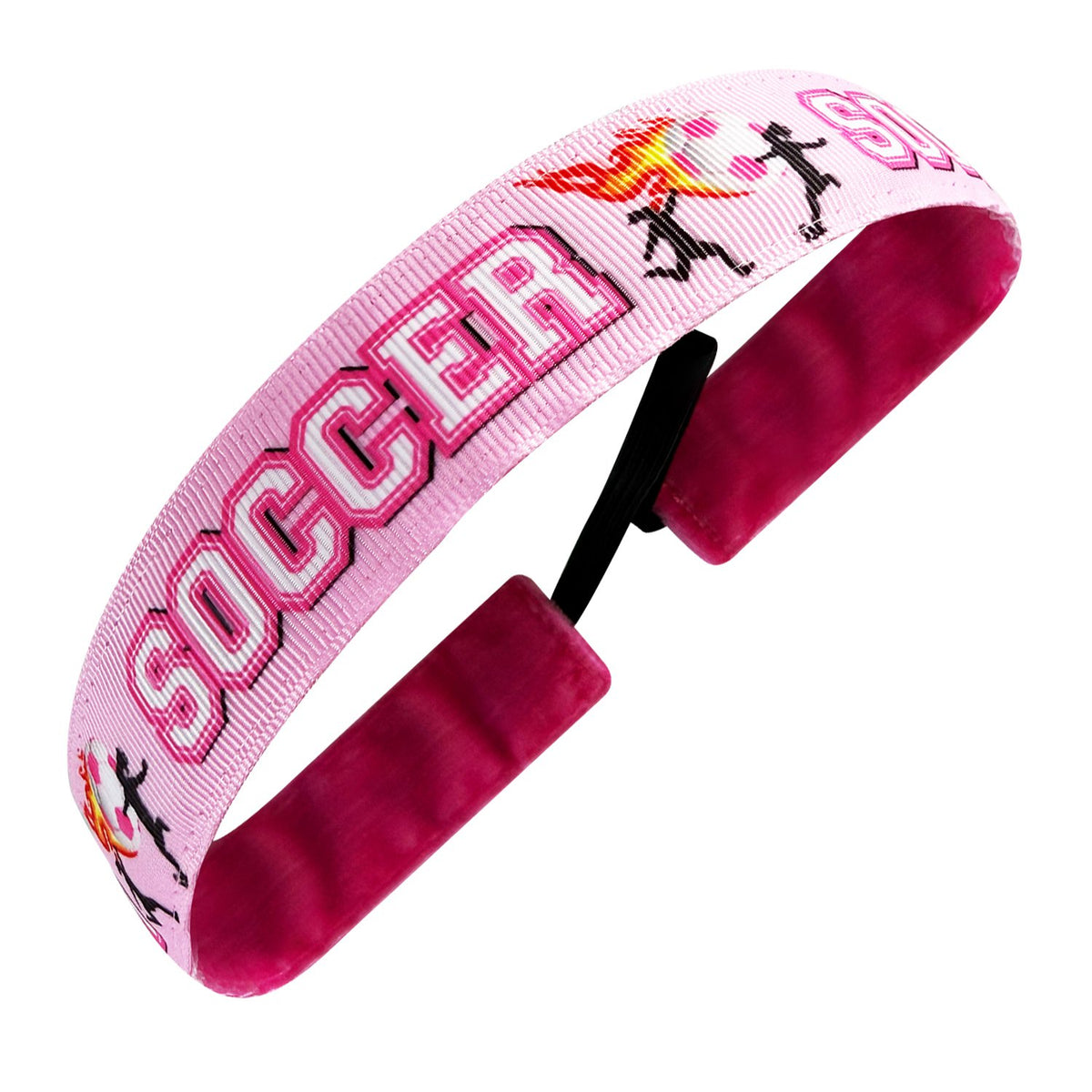Goals on Fire | Pink, Black, White | 1 Inch Sweaty Bands Non Slip Headband