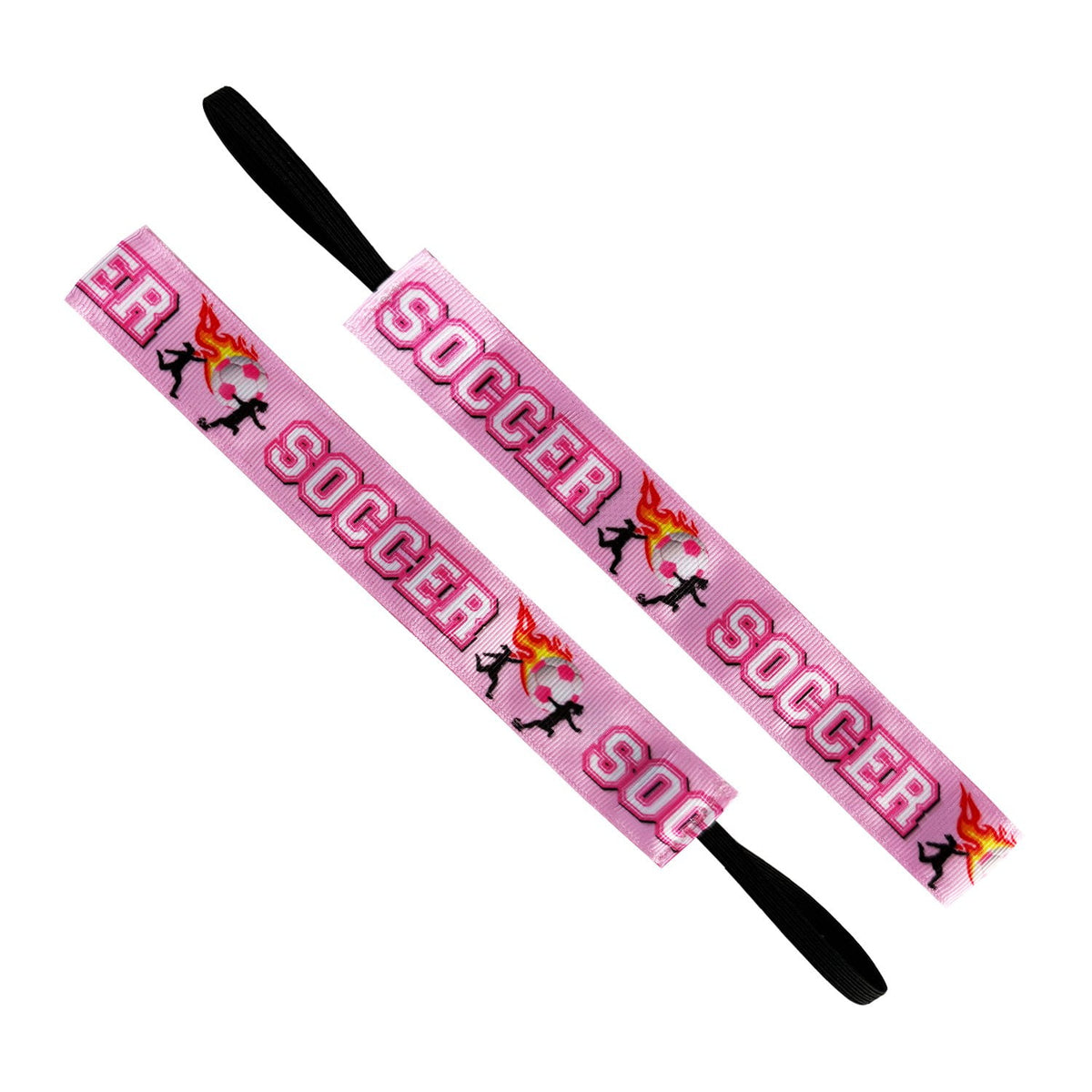 Goals on Fire | Pink, Black, White | 1 Inch Sweaty Bands Non Slip Headband