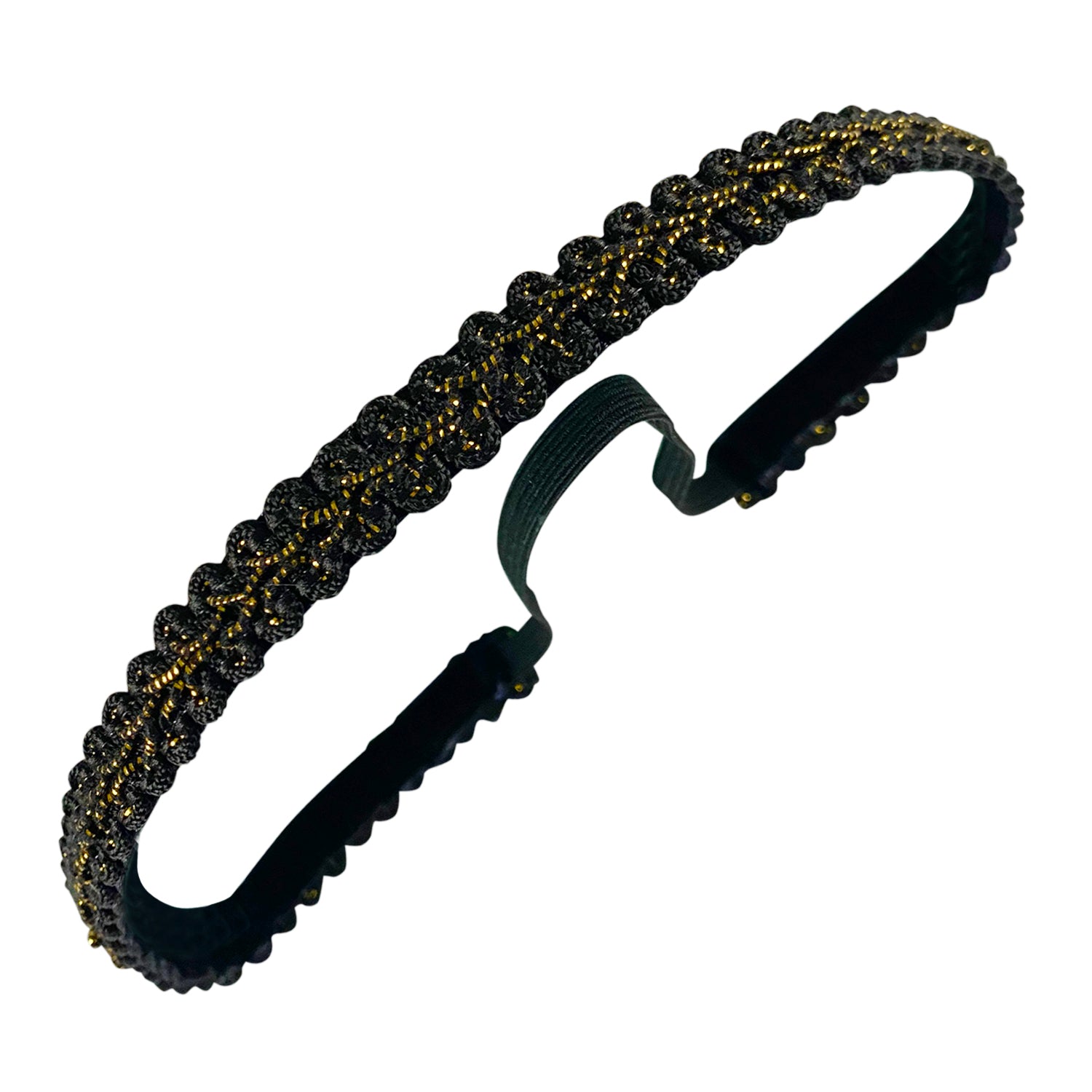 Gold Digger | Black, Gold |3/8 Inch Sweaty Bands Non Slip Headband