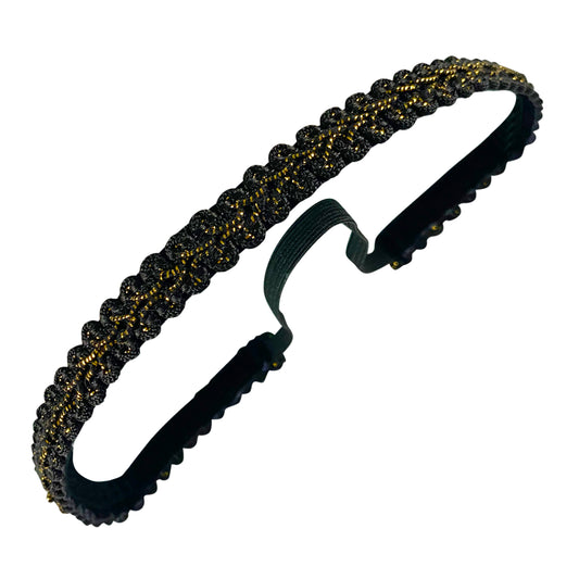 Gold Digger | Black, Gold |3/8 Inch Sweaty Bands Non Slip Headband